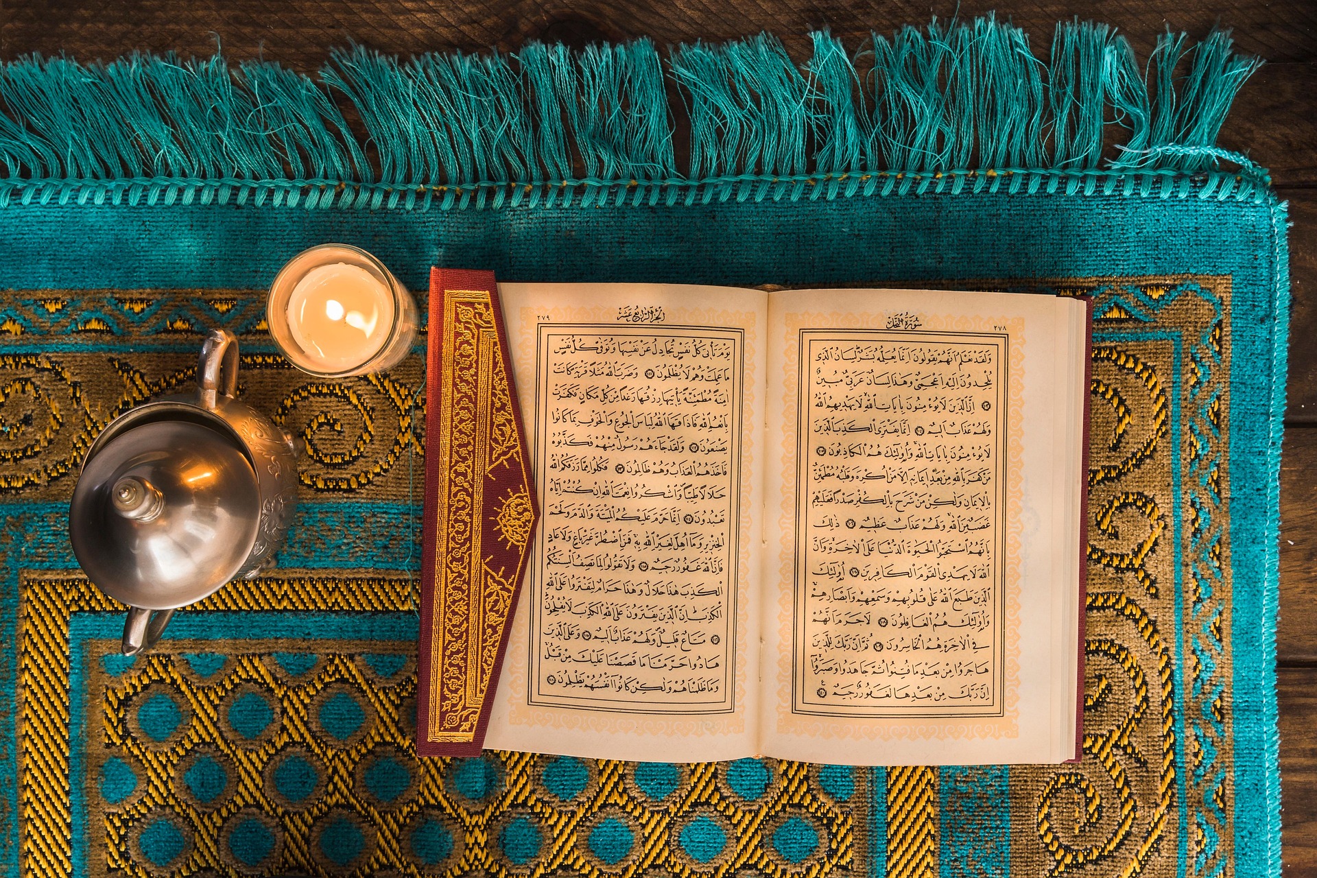 An open Quran prepared for daily reading